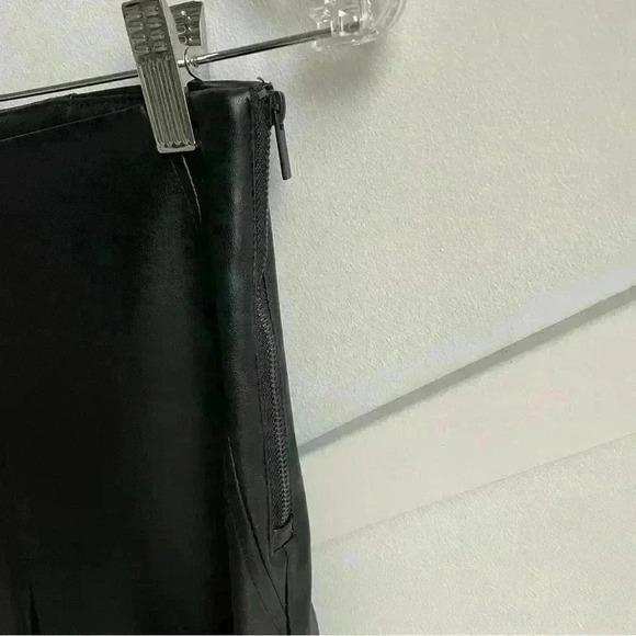 Zara Black flare faux leather pants leggings size S - Picture 8 of 9